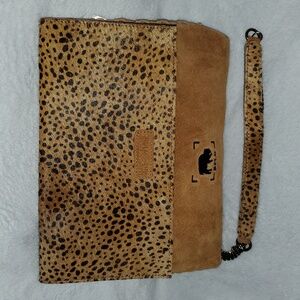 NWT Jane Marie Bessie Crossbody Hairon Suede Leather Bag